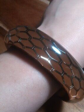 Calvin Klein Ion Plated Rose Gold Stainless Steel Abstract Bangle Bracelet